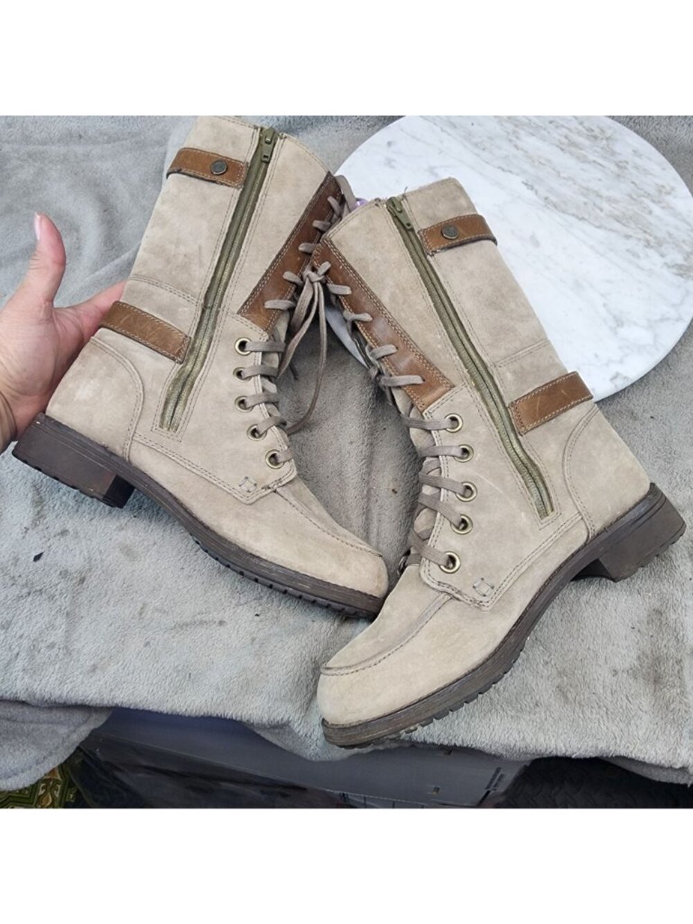 The North Face Shoes Womens Size 6.5 Bridgeton Brown Suede Lace-Up Boots *Read* - Picture 7 of 14